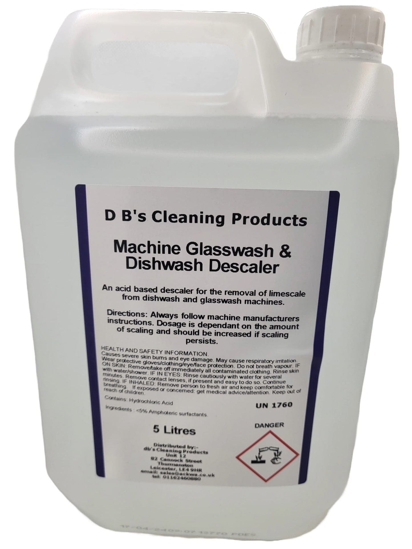 DB's Machine Glasswash & Dishwash Descaler 5 Litres